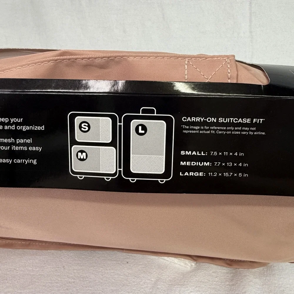 Samsonite 3pc Packing Cube Set Luggage Organizer Pink Black Travel Accessories